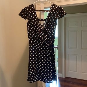 Polka dot wrap dress